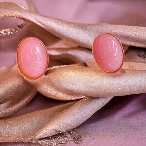 Pink Scarab Stud Earrings